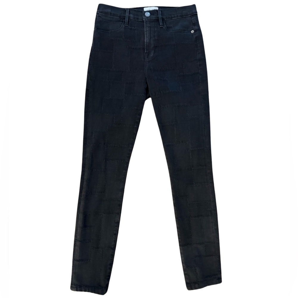 FRAME Women’s Black Le High Skinny Laser Patchwork size 28 excellent condition